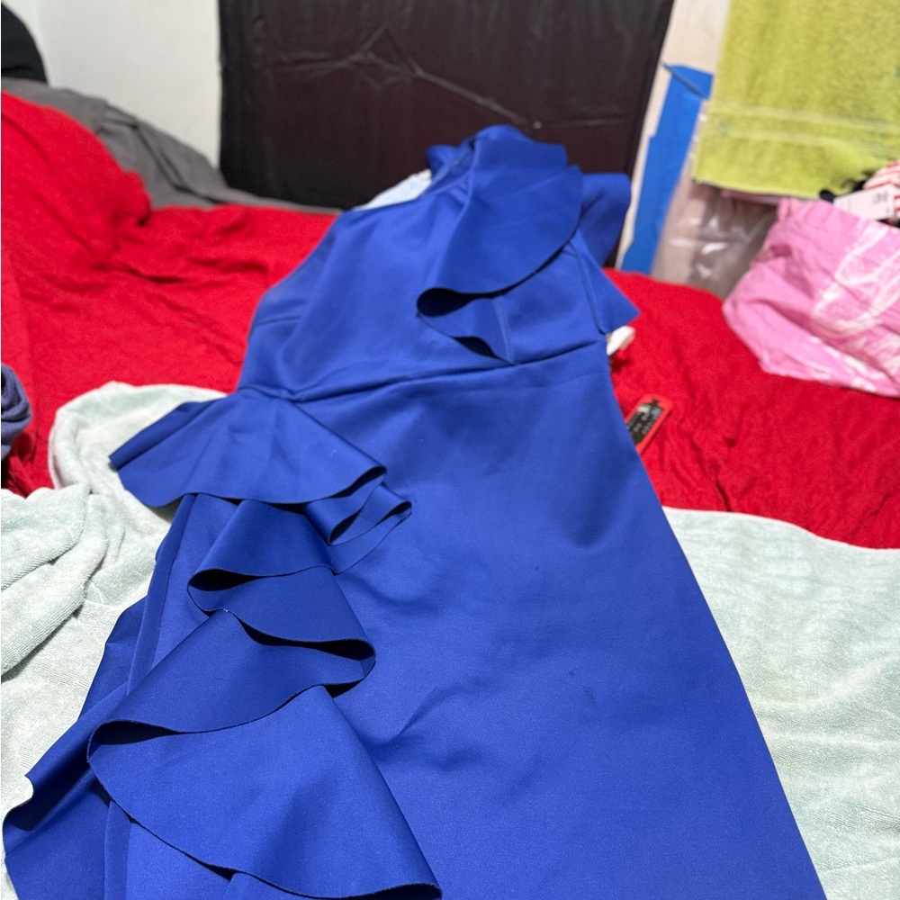 Elegant Blue Ruffle Dress
